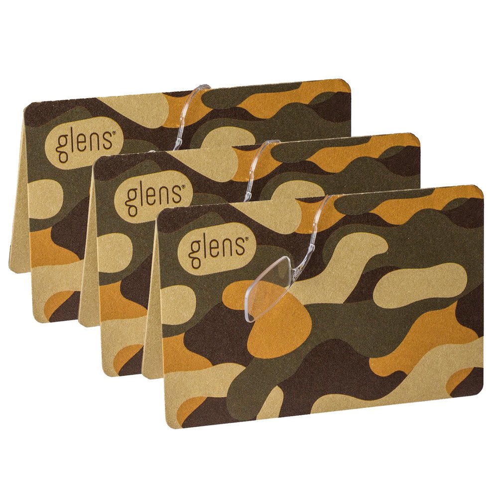 glens Unisex Armless Reading Glasses - 3 Readers in +1.5 Military Pack- Emergency Lightweight Pocket Ultra Thin Readers - Reading Glasses Men & Women