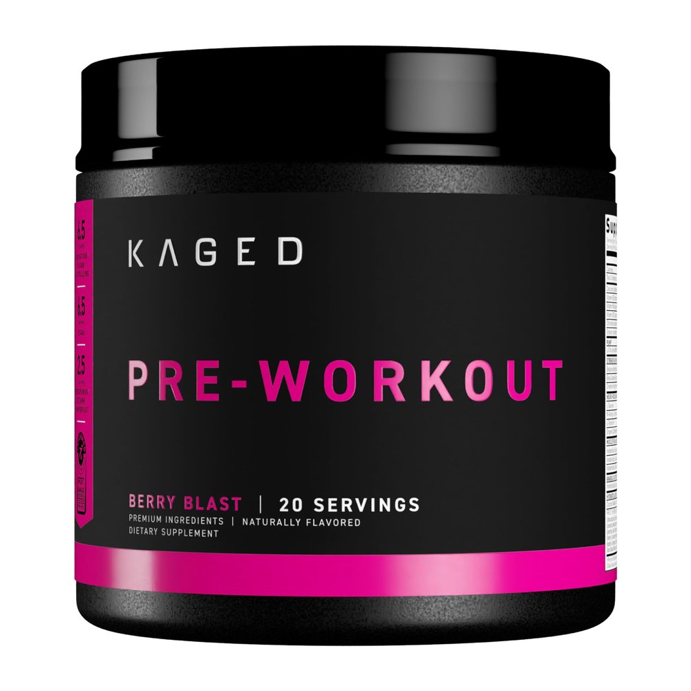 Kaged Original Pre Workout Powder | Berry Blast | Pre-Workout with Creatine, Beta Alanine, L-Citrulline, BCAAs | 274 mg Organic Caffeine | Pre Supplements for Men & Women | 20 Servings