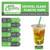 Clear Plastic Disposable Cups with Lids and Smoothie Straws 450 count - 20 oz (ounces) Clear PET Cup for Smoothies, Protein Shakes, Bubble Tea, Iced Coffee, Boba, Fresh Juice, Meal Prep, Party Cup view 4