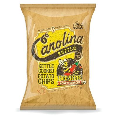 Carolina Kettle Chips | Kettle Cooked Potato Chips | Kosher - Gluten Free Chips Fit For Healthy School Snacks | With Irresistible Crunch and Bold Flavor - Honey Sriracha (Case of 20 x 2 oz.)