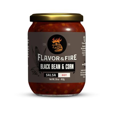 CAJOHNS Salsa Black Bean Corn Medium, 16 OZ