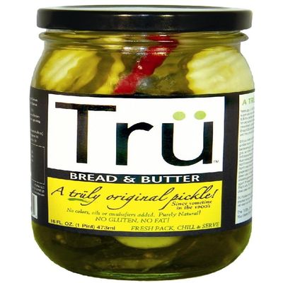 Tru Pickles Bread and Butter Pickles 16 oz Jar - Total Qty: 6; Each Pack Qty: 6; Total Items Rec: 36
