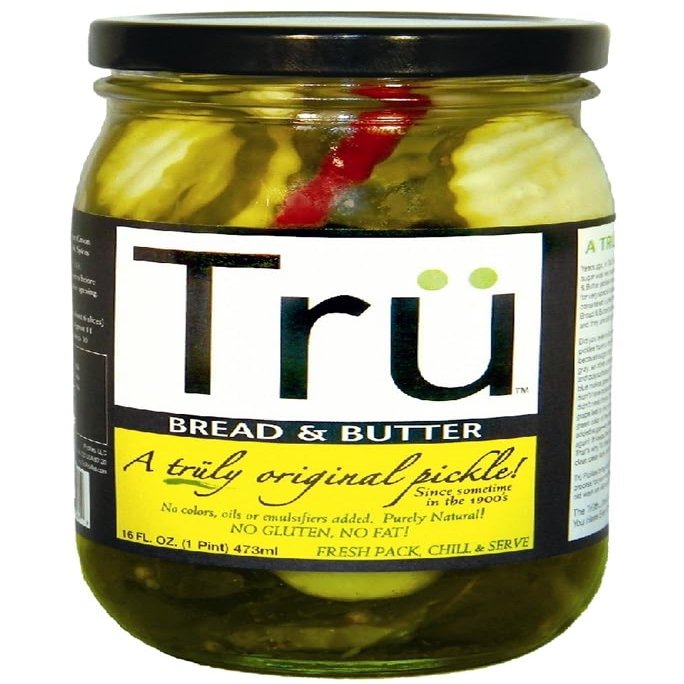 Tru Pickles Bread and Butter Pickles 16 oz Jar - Total Qty: 6; Each Pack Qty: 6; Total Items Rec: 36