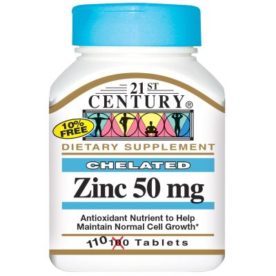 21st Century Zinc 50 mg Chelated 110 Tablets