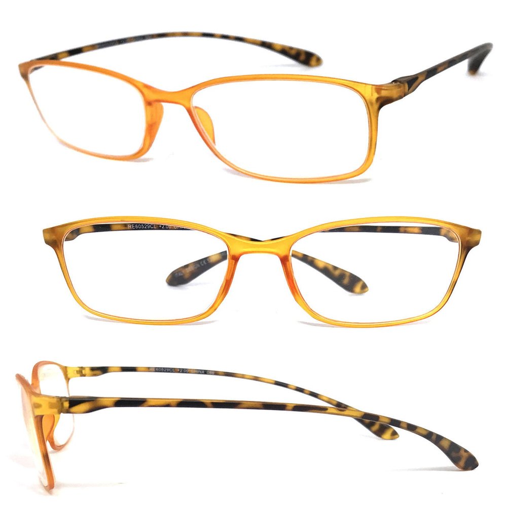 1 Pair Square Colorful Thin Frame Full Lens Reading Glasses Readers (Orange, 1.00)