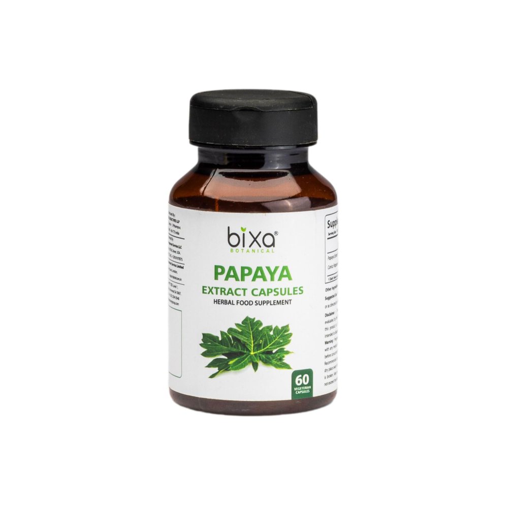 bixa BOTANICAL Papaya Leaf Extract Pure Premium Quality (Carica Pappaya) Ayurvedic Natural Herbal Supplement | Veg Capsules 60 Count (450mg)