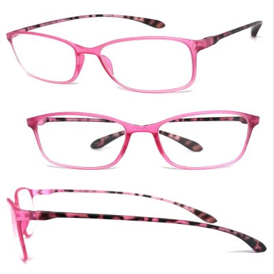 1 Pair Square Colorful Thin Frame Full Lens Reading Glasses Readers (Pink, 3.00)