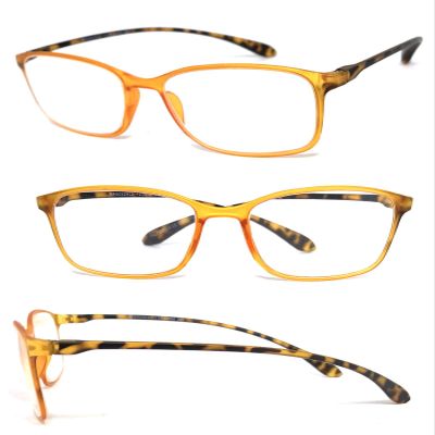 1 Pair Square Colorful Thin Frame Full Lens Reading Glasses Readers (Orange, 1.75)
