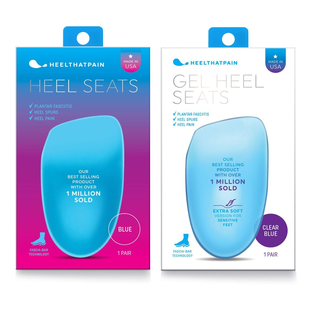 Heel That Pain Sensitive Feet Starter Kit - Gel and Original Heel Seats Foot Orthotic Inserts - Heel Cups Cushions Insoles for Plantar Fasciitis, Heel Spurs, and Heel Pain, X-Large (Men's 13-15)