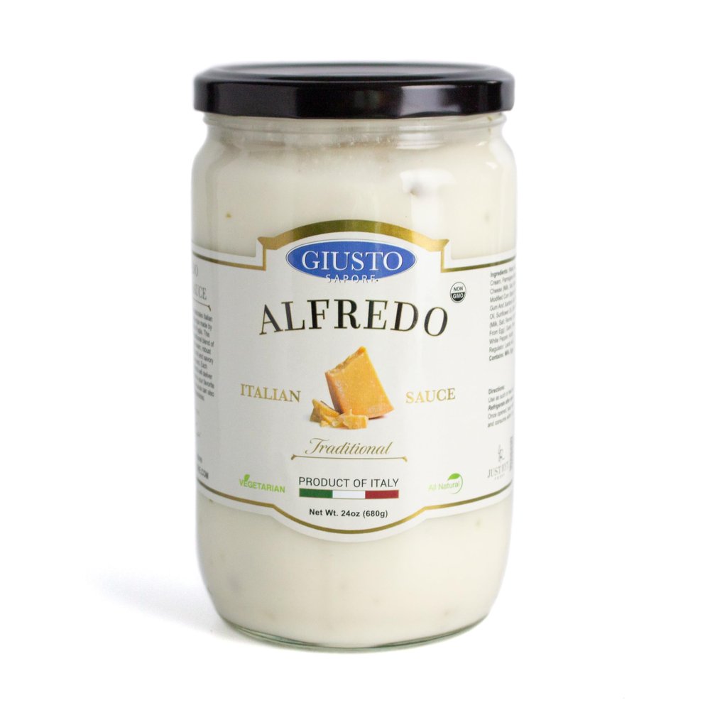 Giusto Sapore Traditional Italian Pasta Sauce 24oz - All Natural Non GMO Italian Premium Gourmet Brand - Made in Italy and Family Owned (Alfredo Sauce)