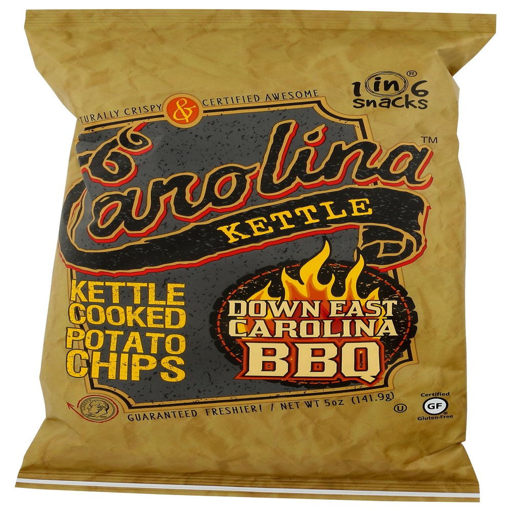 Carolina Kettle Kettle Cooked Potato Chips, Down East Carolina BBQ, 5 Oz