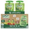 GoGo squeeZ Organic Applesauce and Fruit Puree, Apple Apple, 3.2 oz (Pack of 12), Unsweetened Organic Fruit Snacks for Kids, Gluten Free, Nut Free and Dairy Free, Recloseable Cap, BPA Free Pouches view 1