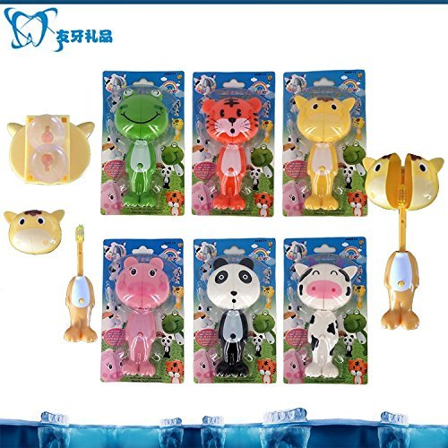 Dairy Cattle Dental Buddies for Kids/Baby Tooth Brush Cute Stand-up Children/Kid/Toothbrush with Sucker