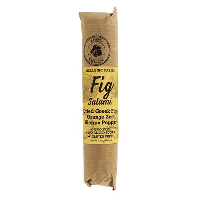 Hellenic Farms Vegan Orange Zest Aleppo Pepper Fig Salami, 6.4oz, 100% Plant-based