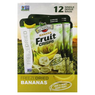 Brothers All Natural Freeze Dried Fruit Crisps, Chiquita Banana, 2 Oz (Pack of 12), Made with 100% Fruit, Gluten Free, Soy Free, Vegan, Healthy Snack, Resealable Pouch