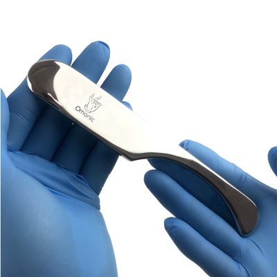 Omonic Ergonomics Stainless Steel IASTM Curve Tool, Myofascial Release Massage Gua Sha Scraping Tool, Professional & Amateur Use, 6.25" Long, 7.3 oz, Scraping, Rolling Technique