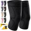 CAMBIVO 2 Pack Knee Braces for Women & Men, Knee Compression Sleeves for Knee Pain Relief, Knee Support with Non-Slip Silicone, Breathable, for Running, Workout, Weightlifting & Daily Use, Arthritis Support (Black, Medium) view 1