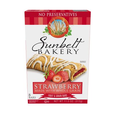 Sunbelt Bakery Strawberry Fruit & Grain Bars, 1.4 oz Bars, 8 Count