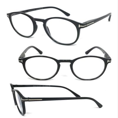 1 Pair Clubmaster Keyhole Round Full Lens Reading Glasses SpringTemple (Black, 1.25)