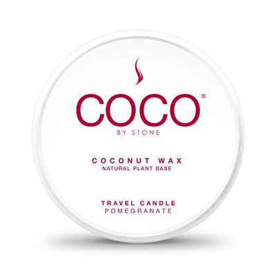 COCO by Stone 3.5oz Pomegranate Coconut Wax Travel Tin Candle