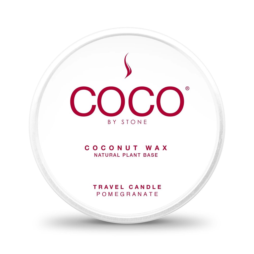 COCO by Stone 3.5oz Pomegranate Coconut Wax Travel Tin Candle