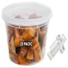 EcoQuality 16 oz - 5 Count - Plastic Soup Containers with Cutlery for Meal Prep, Soup, Deli, Lunch, Togo, Microwave Safe, Dishwasher Safe, Heavy Duty (16 Ounce) view 1