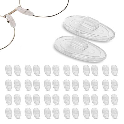 50 x Spectacle/Eye Glass Nose Pads Non Slip, Comfortable, Durable Silicone Tear Drop Shape Push in Suitable for Metal and Plastic Frames (Small)