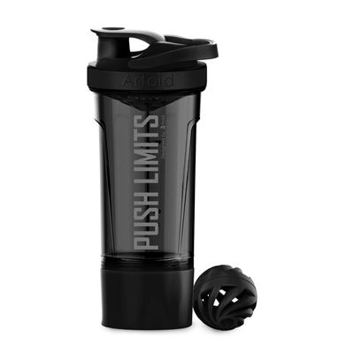 Artoid Mode Fitness Workout Sports Protein Shaker Bottle 24-Ounce, Dual Mixing Technology with Shaker Balls & Mixing Grids Included, Twist and Lock Protein Box Storage Included