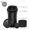 Artoid Mode Fitness Workout Sports Protein Shaker Bottle 24-Ounce, Dual Mixing Technology with Shaker Balls & Mixing Grids Included, Twist and Lock Protein Box Storage Included view 3