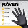 Raven Powder Free Nitrile Disposable Gloves 7 Mil - XL Latex Free, Chemical + Puncture Resistant, Textured Grip, Single Use for Automotive, Industrial, Janitorial, MRO, Food Service 66519 view 2