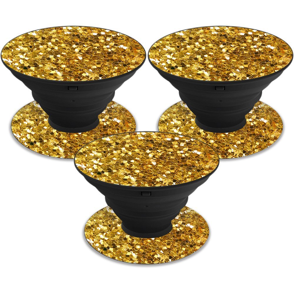 MightySkins Skin Compatible with PopSocket PopSocket - Gold Chips | Protective, Durable, and Unique Vinyl Decal wrap Cover | Easy to Apply, Remove, and Change Styles | Made in The USA