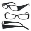 1 Pair Retro Rectangular Colorful Frame Wide Arms Full Lens Reading Glasses (Black, 3.50) view 1