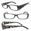 1 Pair Retro Rectangular Colorful Frame Wide Arms Full Lens Reading Glasses (Camouflage, 4.00) view 1