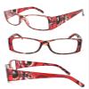 1 Pair Retro Rectangular Colorful Frame Wide Arms Full Lens Reading Glasses (Red, 1.50) view 1