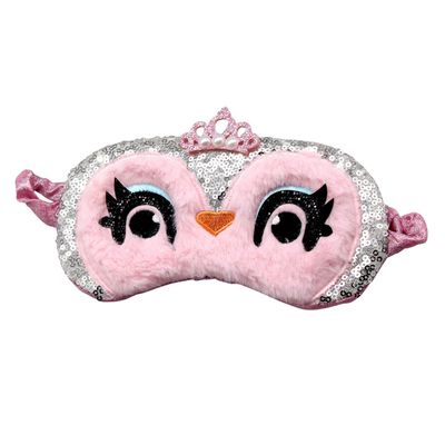 Aimeely Super Cute Soft Owl Sleeping Eye Shade Sequins Animals Eye Mask with Ice Bag Pink