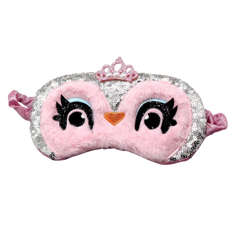 Aimeely Super Cute Soft Owl Sleeping Eye Shade Sequins Animals Eye Mask with Ice Bag Pink