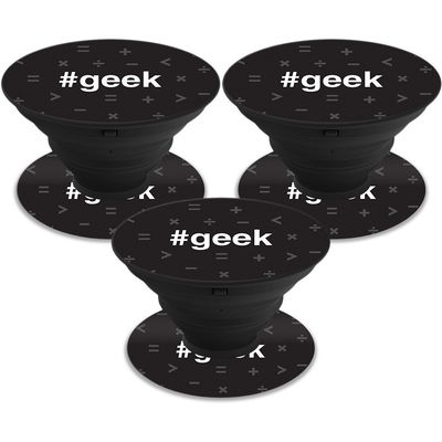 MightySkins Skin Compatible with PopSockets (3 Pack) - Geek | Protective, Durable, and Unique Vinyl Decal wrap Cover | Easy to Apply, Remove, and Change Styles | Made in The USA