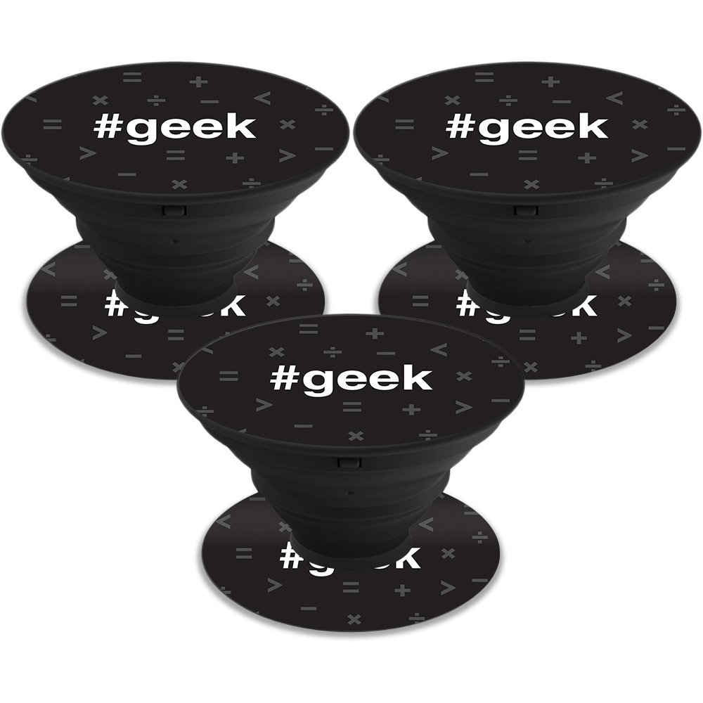 MightySkins Skin Compatible with PopSockets (3 Pack) - Geek | Protective, Durable, and Unique Vinyl Decal wrap Cover | Easy to Apply, Remove, and Change Styles | Made in The USA