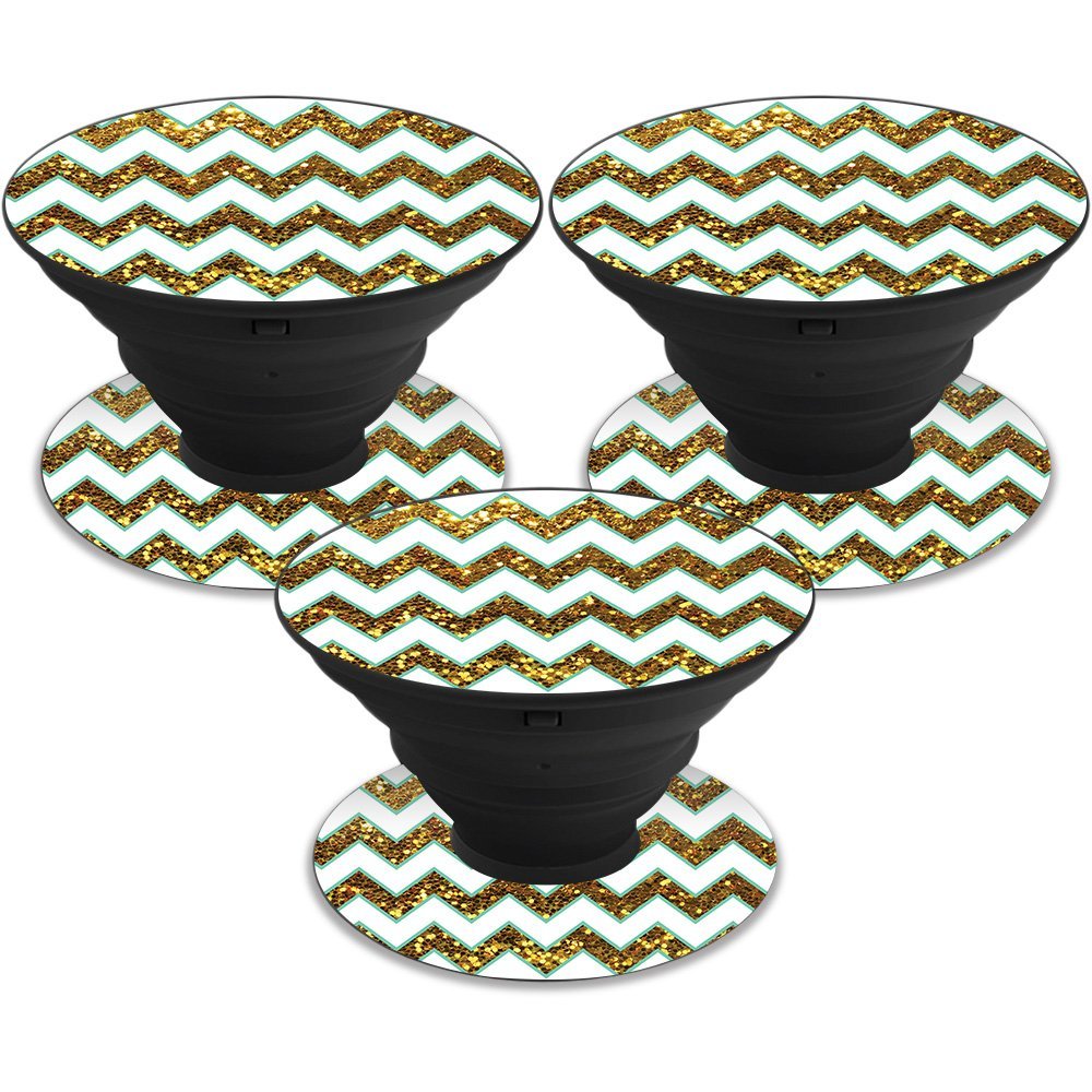 MightySkins Skin Compatible with PopSocket PopSocket - Glitzy Chevron | Protective, Durable, and Unique Vinyl Decal wrap Cover | Easy to Apply, Remove, and Change Styles | Made in The USA
