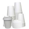 EcoQuality 12 oz White Hot Drink Paper Cups with White Dome Lids - 250 Count - Disposable Paper Coffee Cups perfect for Tea, Latte's, Coffee Shops, Restaurant Grade view 1