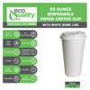 EcoQuality 20 oz White Hot Drink Paper Cups with White Dome Lids - 100 Count - Disposable Paper Coffee Cups perfect for Tea, Latte's, Coffee Shops, Restaurant Grade view 2