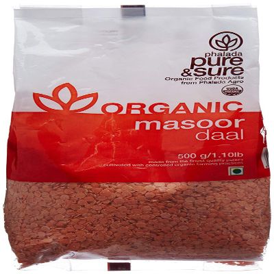 Pure & Sure Organic Masoor Dal Split, 500 g