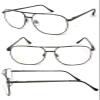1 Pair Metal Frame Large Aviator Full Lens (Not Bifocal) Reading Glasses (Gunmetal, 4.00) view 1