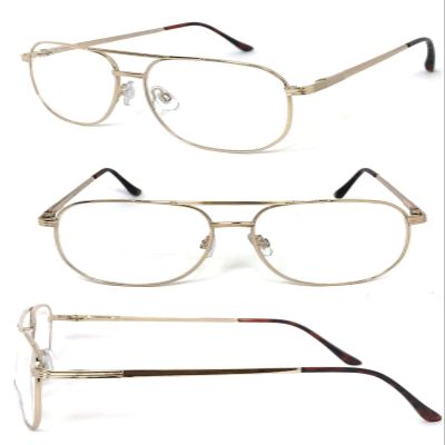 1 Pair Metal Frame Large Aviator Full Lens (Not Bifocal) Reading Glasses (Gold, 2.25)