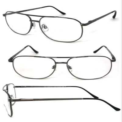 1 Pair Metal Frame Large Aviator Full Lens (Not Bifocal) Reading Glasses (Gunmetal, 3.00)