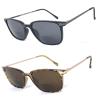2 Pairs Fashion Square Inner Bifocal Tinted Sun Reader Reading Sunglasses (Matte Black & Brown(Gold), 1.75) view 1