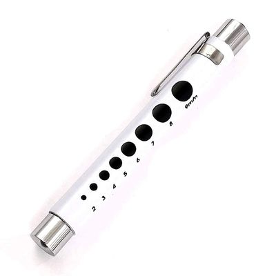AAProTools Pen Light, Nurse Led Penlight with Pupil Gauge for Nursing Students Doctors White with Batteries