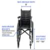 Invacare Tracer EX2 Wheelchair for Adults | Standard Folding | 18 Inch Seat | Footrests & Full Arms view 3