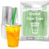 Clear Plastic Disposable Cups with Lids and Smoothie Straws 200 count - 14 oz (ounces) Clear PET Cup for Smoothies, Protein Shakes, Bubble Tea, Iced Coffee, Boba, Fresh Juice, Meal Prep, Party Cup view 1