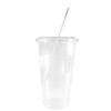 Clear Plastic Disposable Cups with Lids and Smoothie Straws 200 count - 14 oz (ounces) Clear PET Cup for Smoothies, Protein Shakes, Bubble Tea, Iced Coffee, Boba, Fresh Juice, Meal Prep, Party Cup view 2